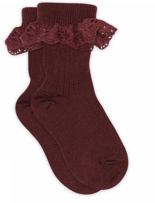Lea socks - Lace bordeaux