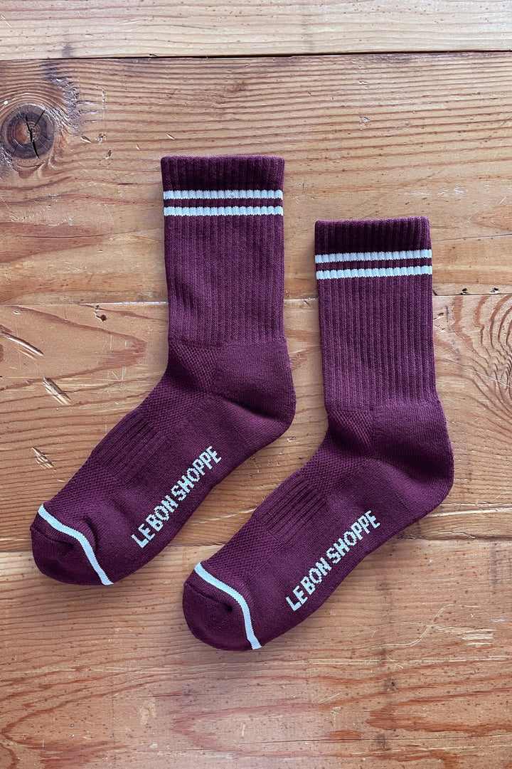 Boyfriend socks marroon