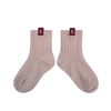 Cyril - Ribbed Ankle Socks with C Label - Vieux Rose