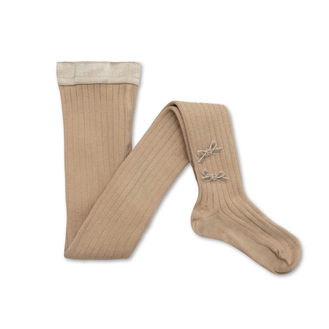 Collant - Capucine - Ribbed Tights with Velvet Bows