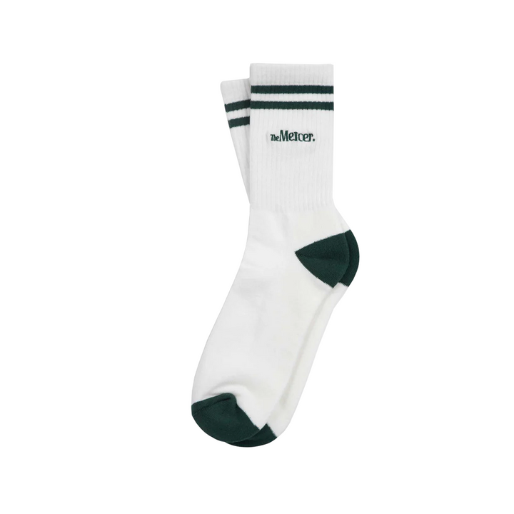 The Mercer Socks Stripe wit/groen