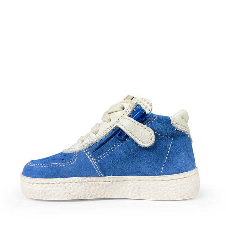 Sneaker blauw met wit