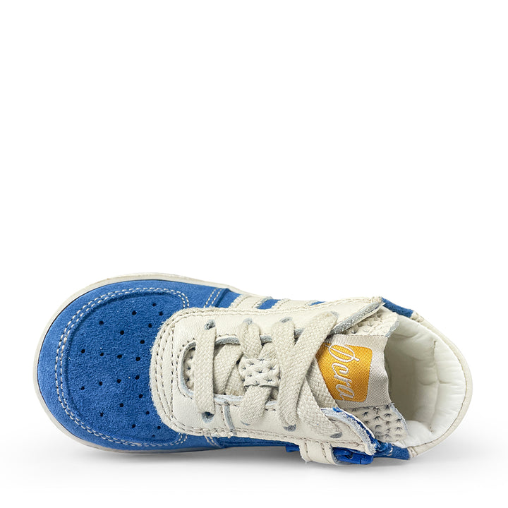 Sneaker blauw met wit