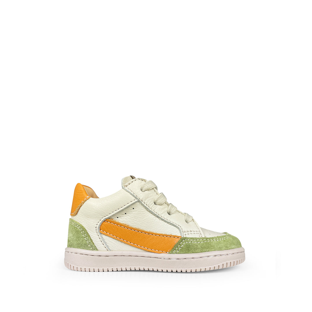 Sneaker wit met geel en groen