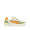 Sneaker wit, oker en groen