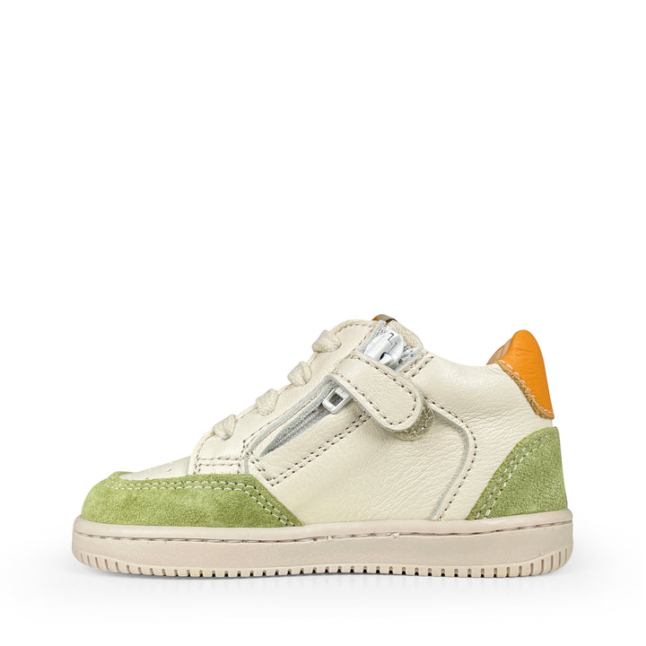 Sneaker wit met geel en groen