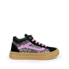 Zwarte sneaker met roze en glitter