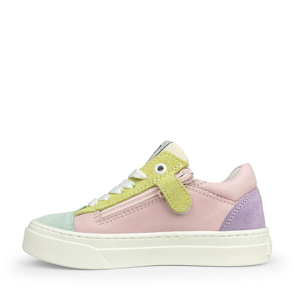 Sneaker roze, geel en aqua