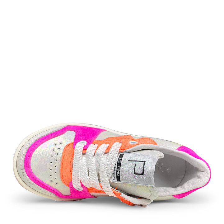 Sneaker zilver, roze, oranje en geel