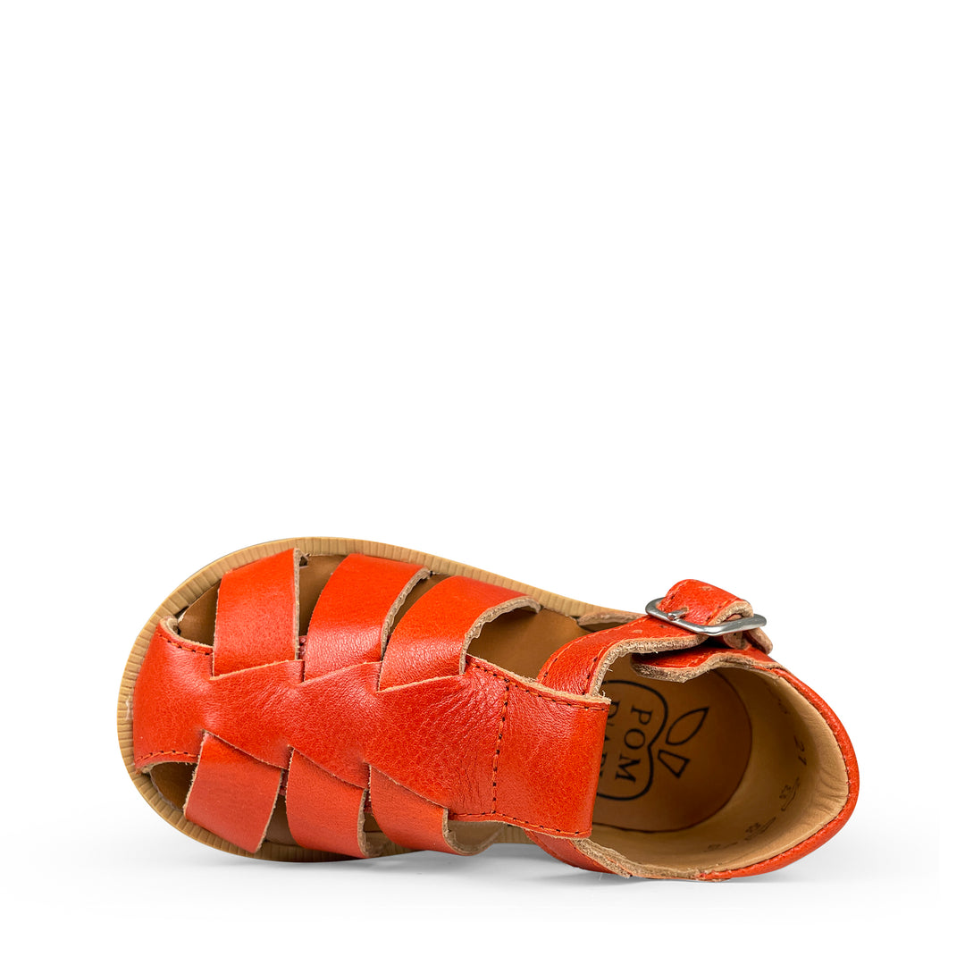 Sandal cognac and multicolor