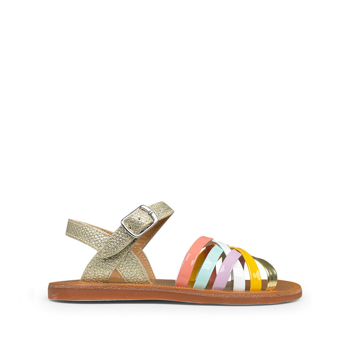 Sandal beach stitch cross camel