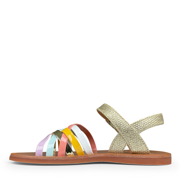 Sandal beach stitch cross camel