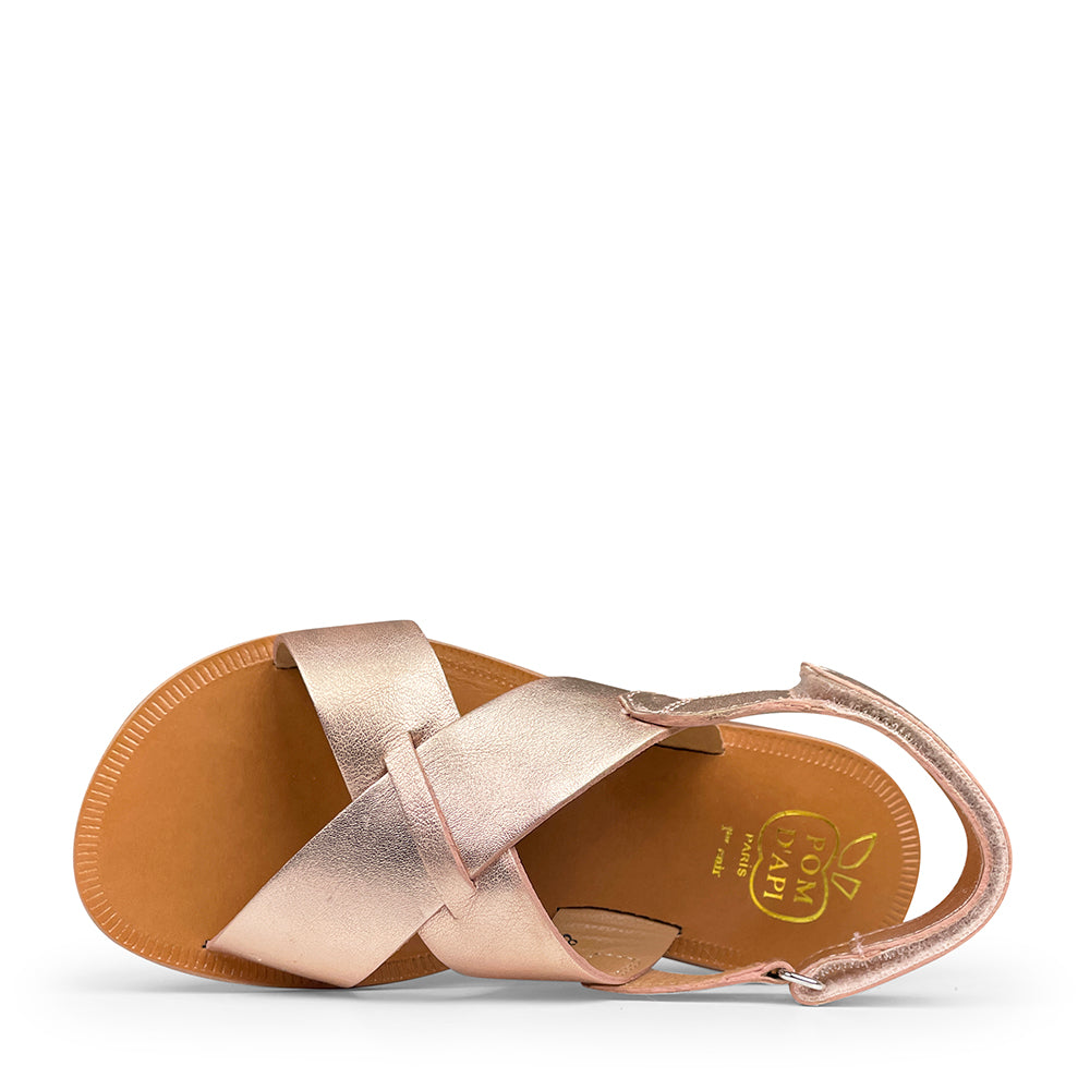 Sandal beach stitch cross camel