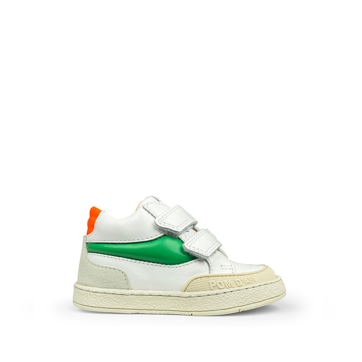 Sneaker backy wit, groen en oranje