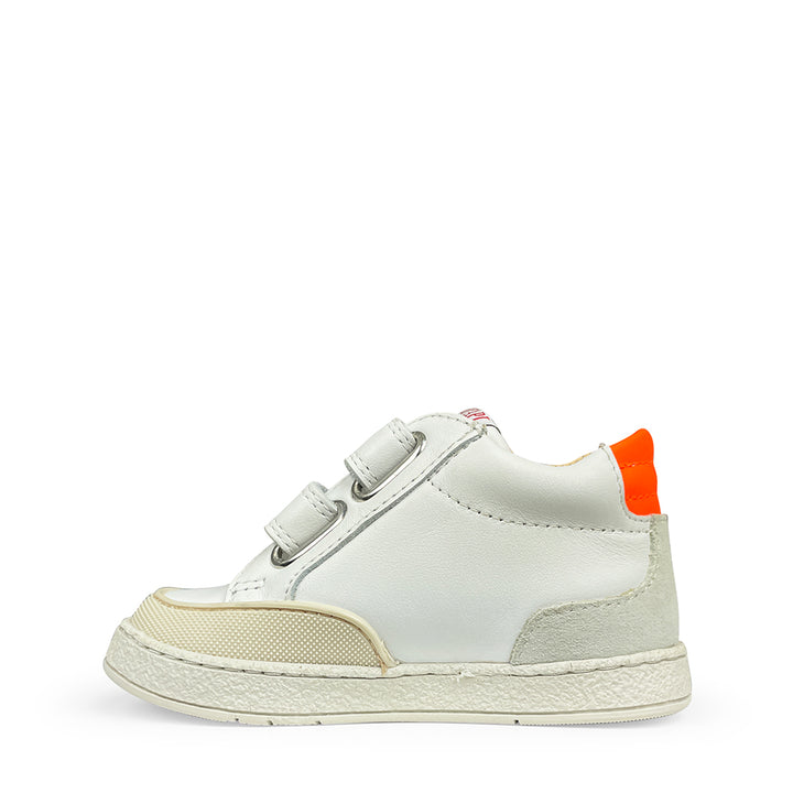 Sneaker backy wit, groen en oranje