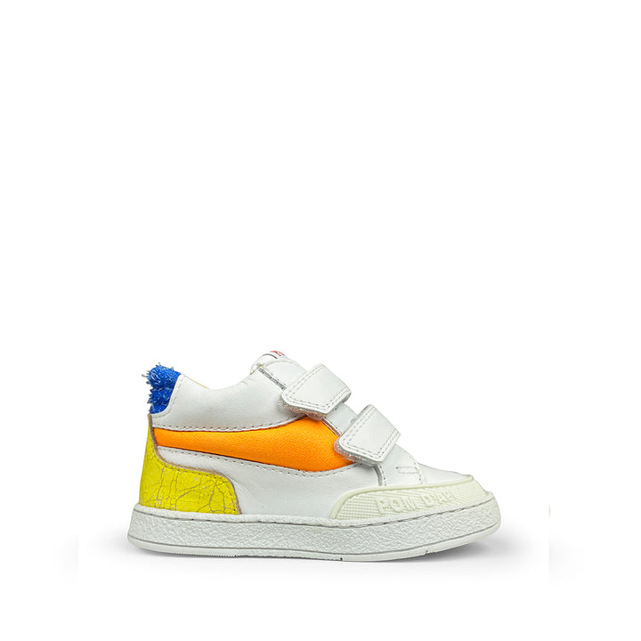 Sneaker wit, oranje en geel