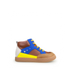 Stoere sneaker met bruin en blauw