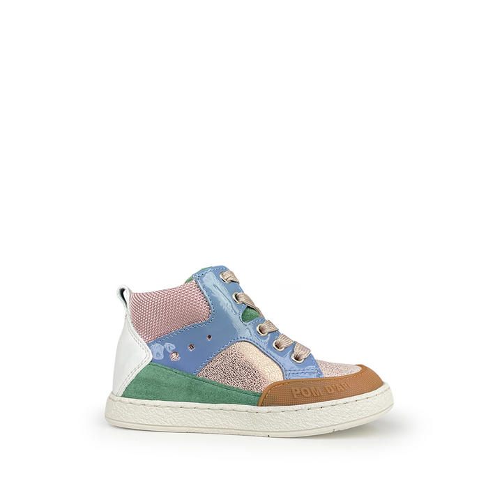 Stoere sneaker met blauw en roze