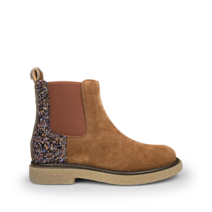 Cognac laars met glitter