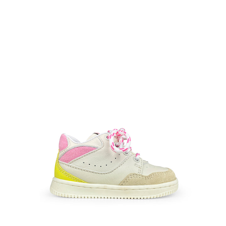 Sneaker wit roze geel