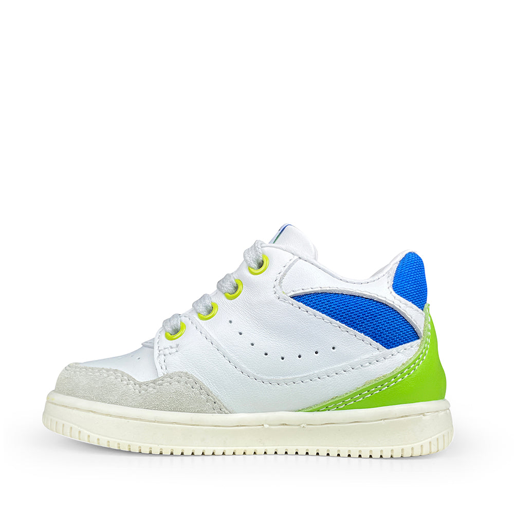 Sneaker wit blauw groen