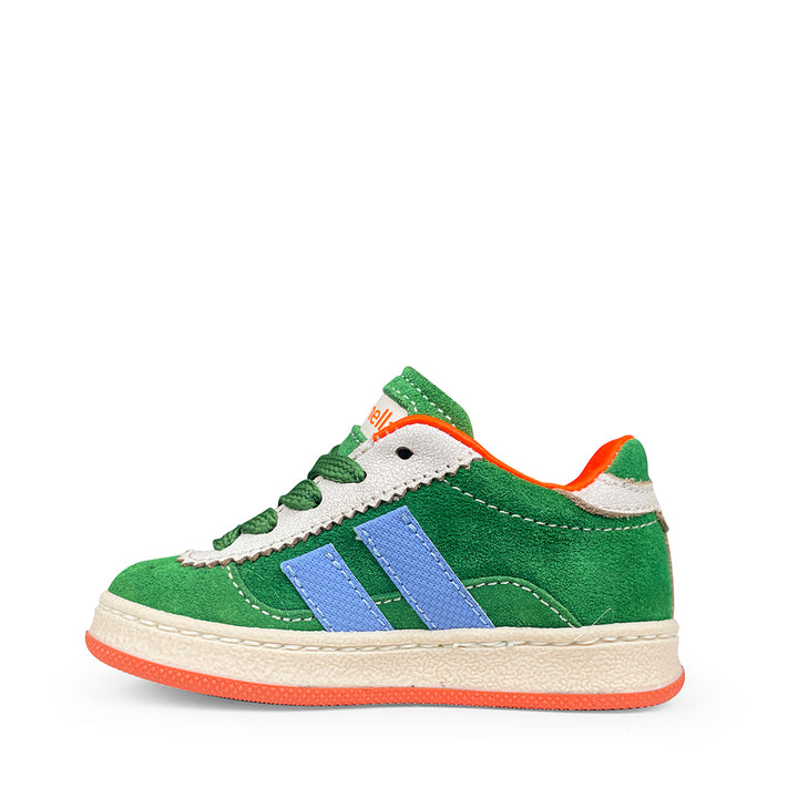 Sneaker groen, blauw en wit