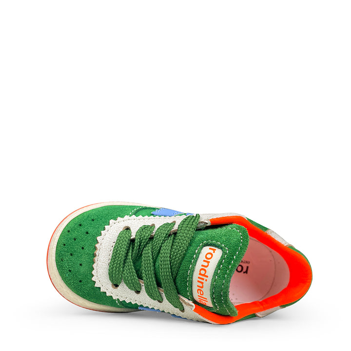 Sneaker groen, blauw en wit