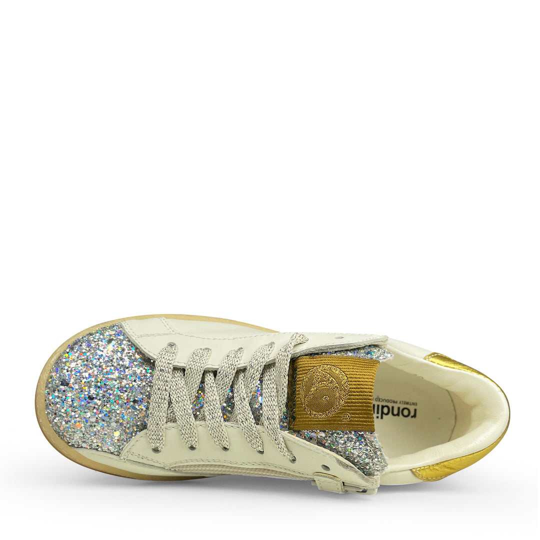 Sneaker wit en zilver glitter