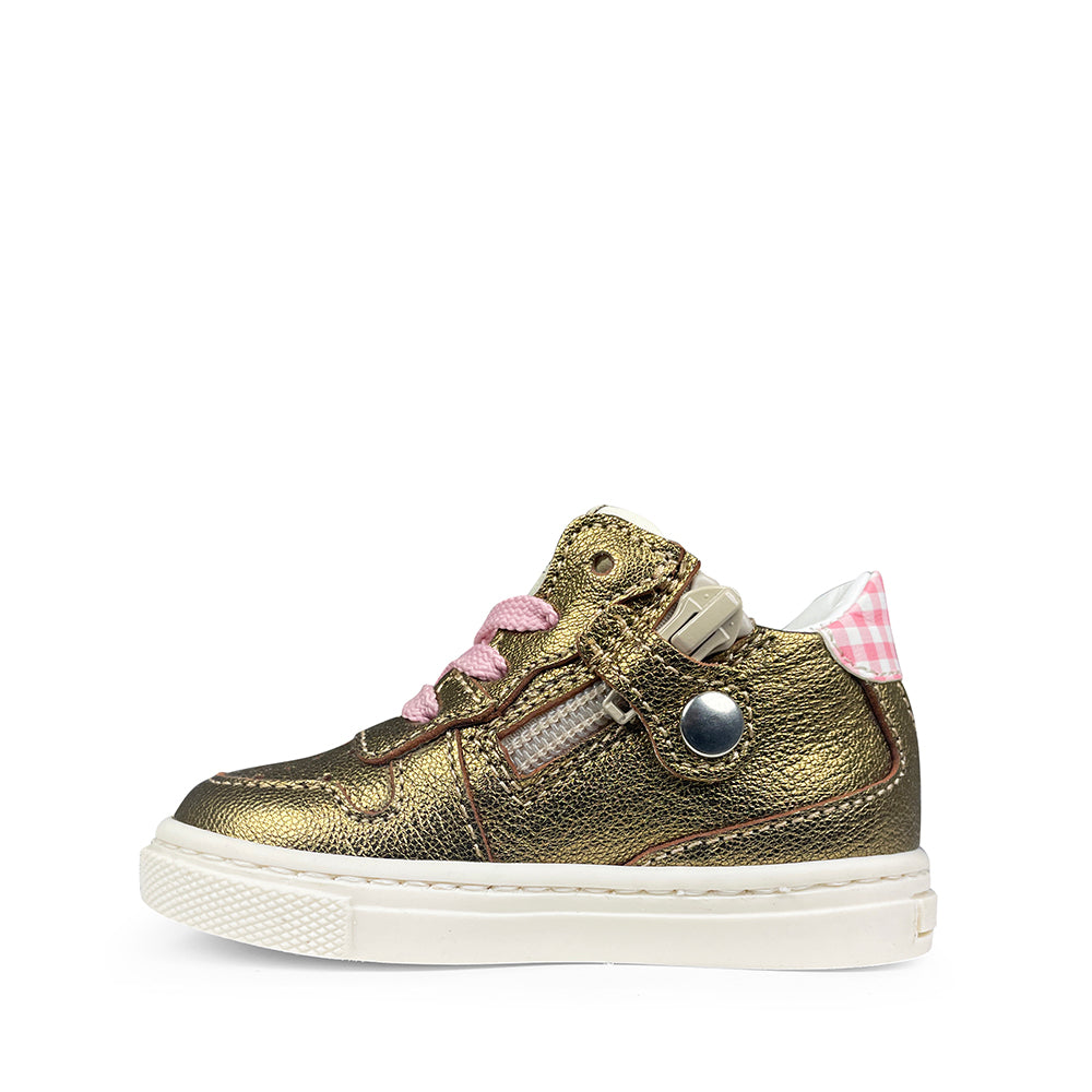 Sneaker goud met roze