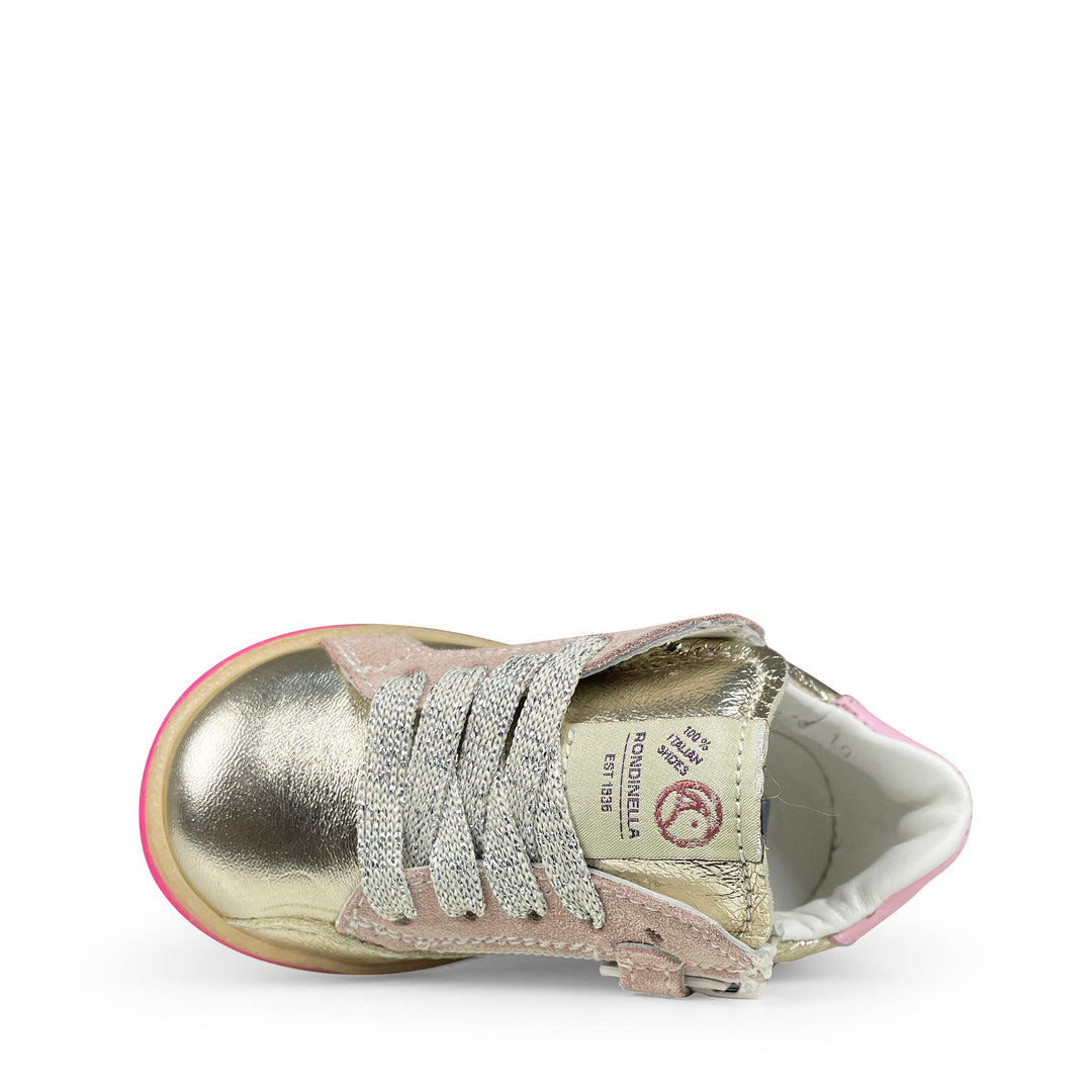 Sneaker platinum en roze