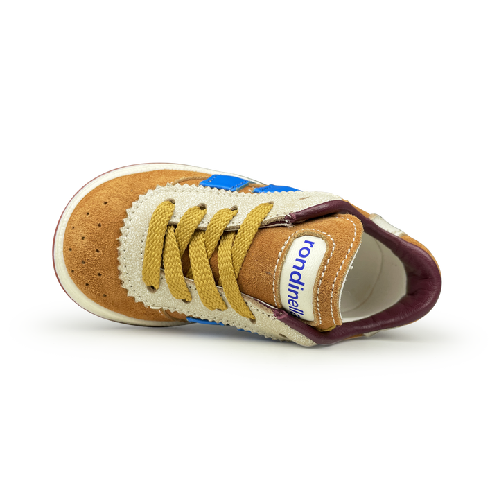 Sneaker bruin en blauw