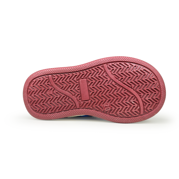 Sneaker bruin en blauw