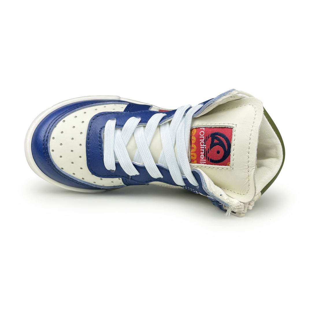 Sneaker blauw, rood en groen