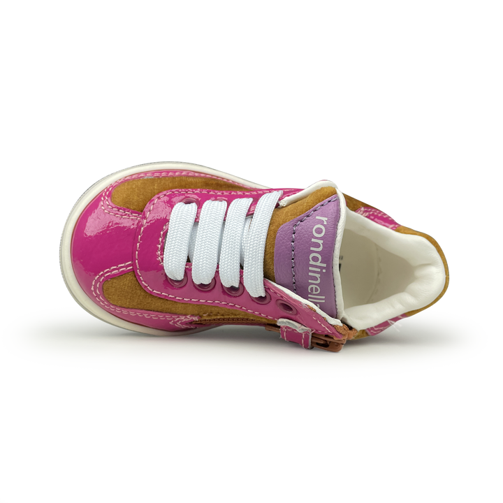 Sneaker bruin en roze