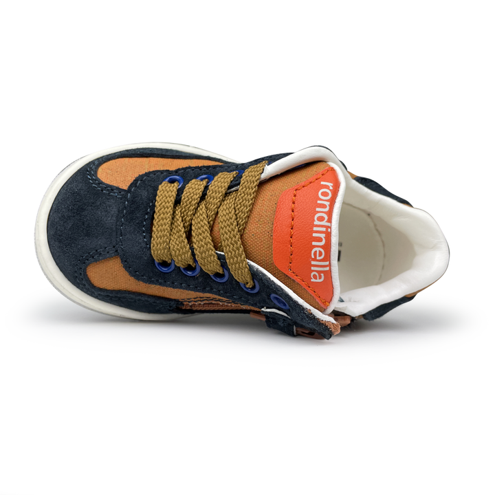 Sneaker bruin en navy