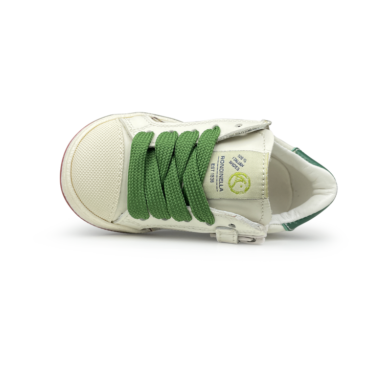 Sneaker wit, groen en blauw