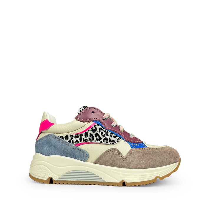 Runner paars, blauw en luipaard