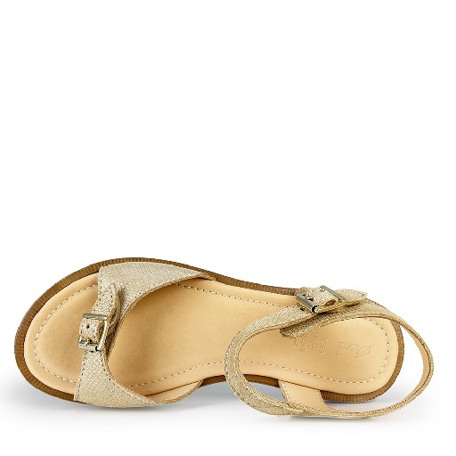 Ocra sandalen Beige sandaal met 2 gespen