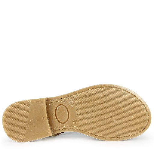 Ocra sandalen Beige sandaal met 2 gespen