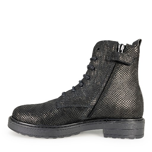 Beberlis Boots Black lace boot croco