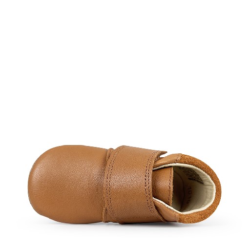 Pompom slippers Leather slipper in brown