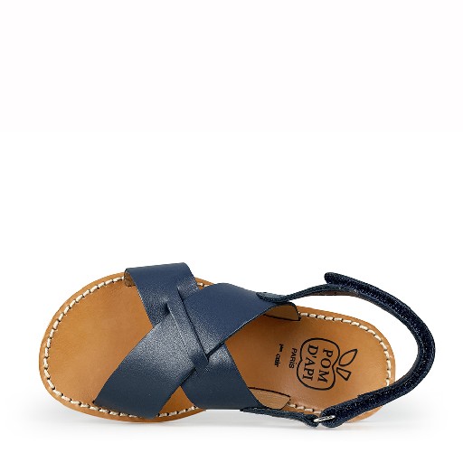 Pom d'api sandalen Donkerblauwe sandaal met gekruiste band