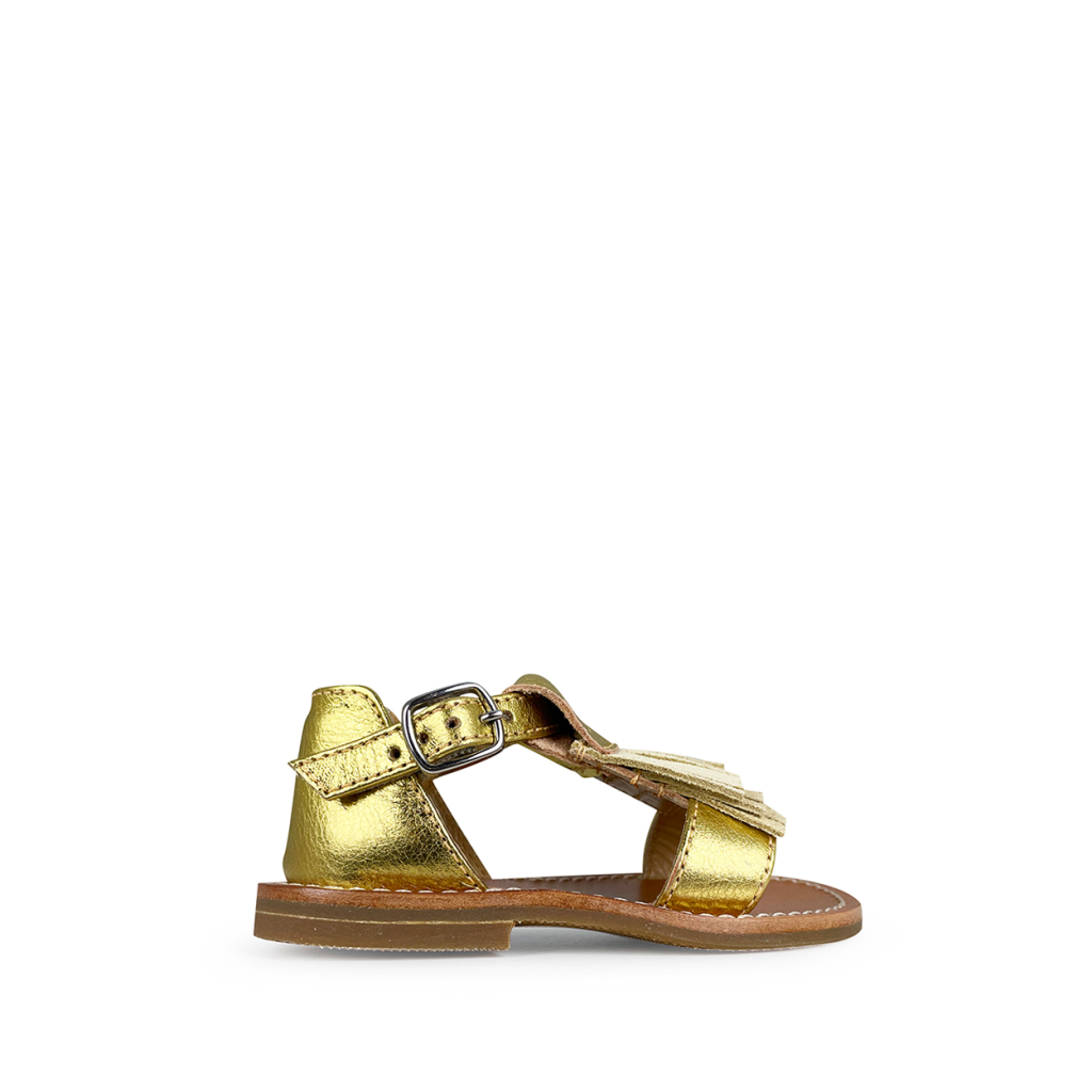 Gallucci - Golden sandal with fringes