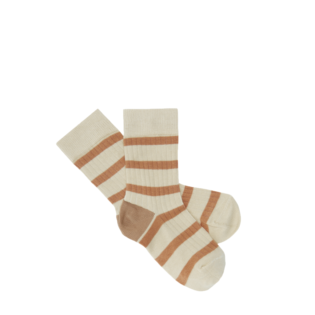 FUB korte kousen Abrikooskleurige gestreepte sokken Fub
