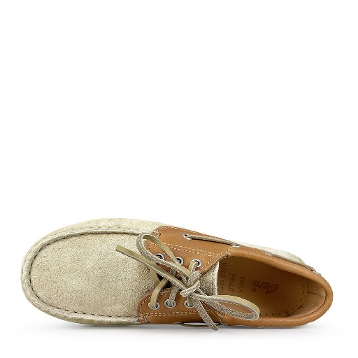 Ocra Derby's Beige and brown deck shoe