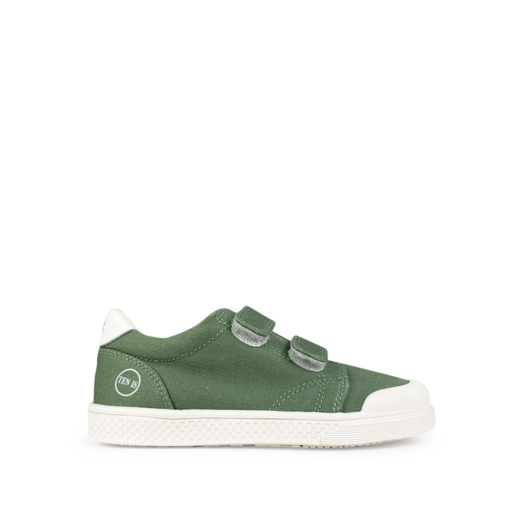 10IS - Canvas velcro sneaker in green