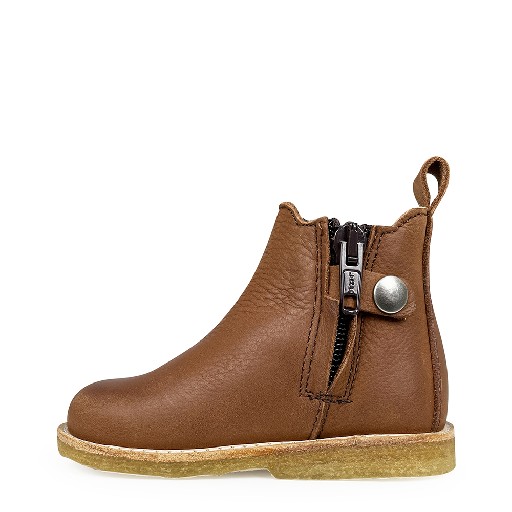 Angulus Laarzen Chelsea boot in cognac en leopard