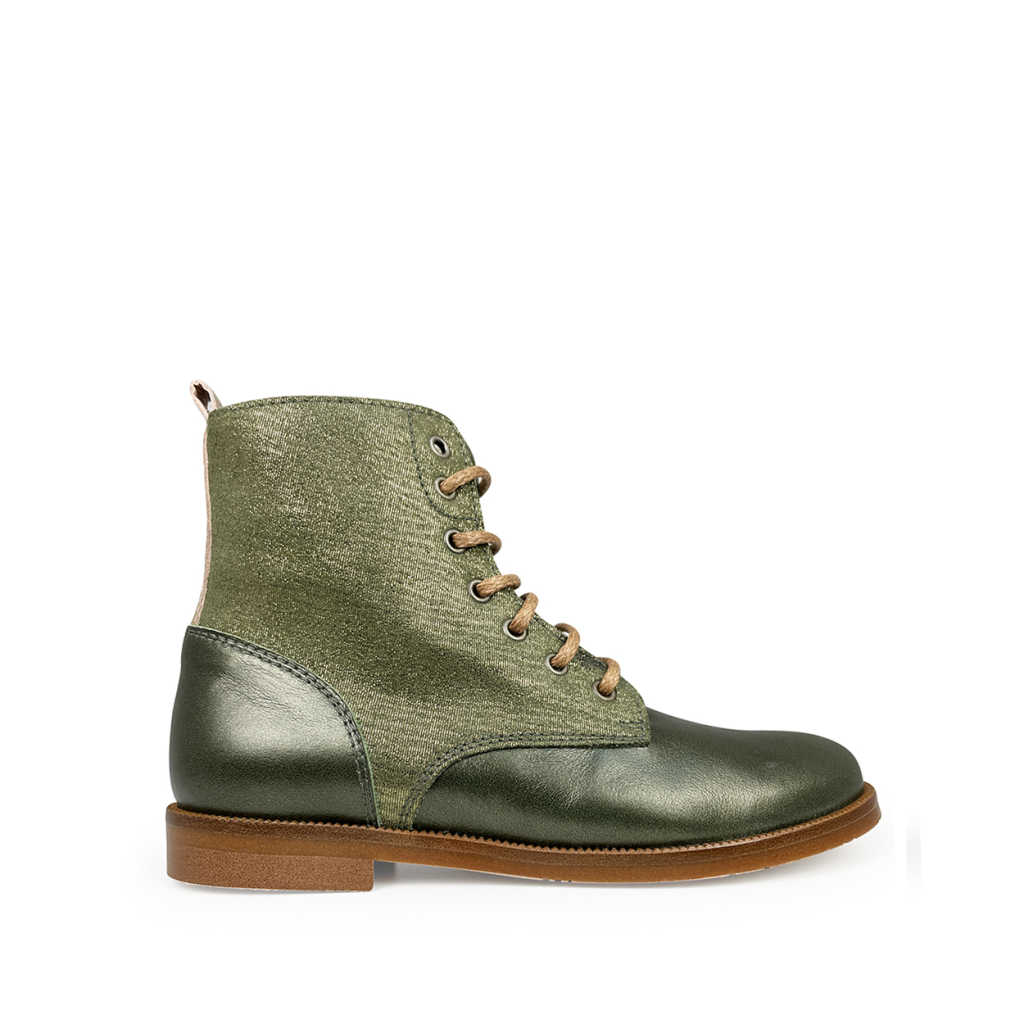 Beberlis - Short green lace-up boot