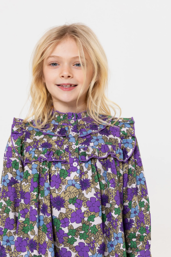 Simple Kids dresses Purple dress with flowers Simple Kids