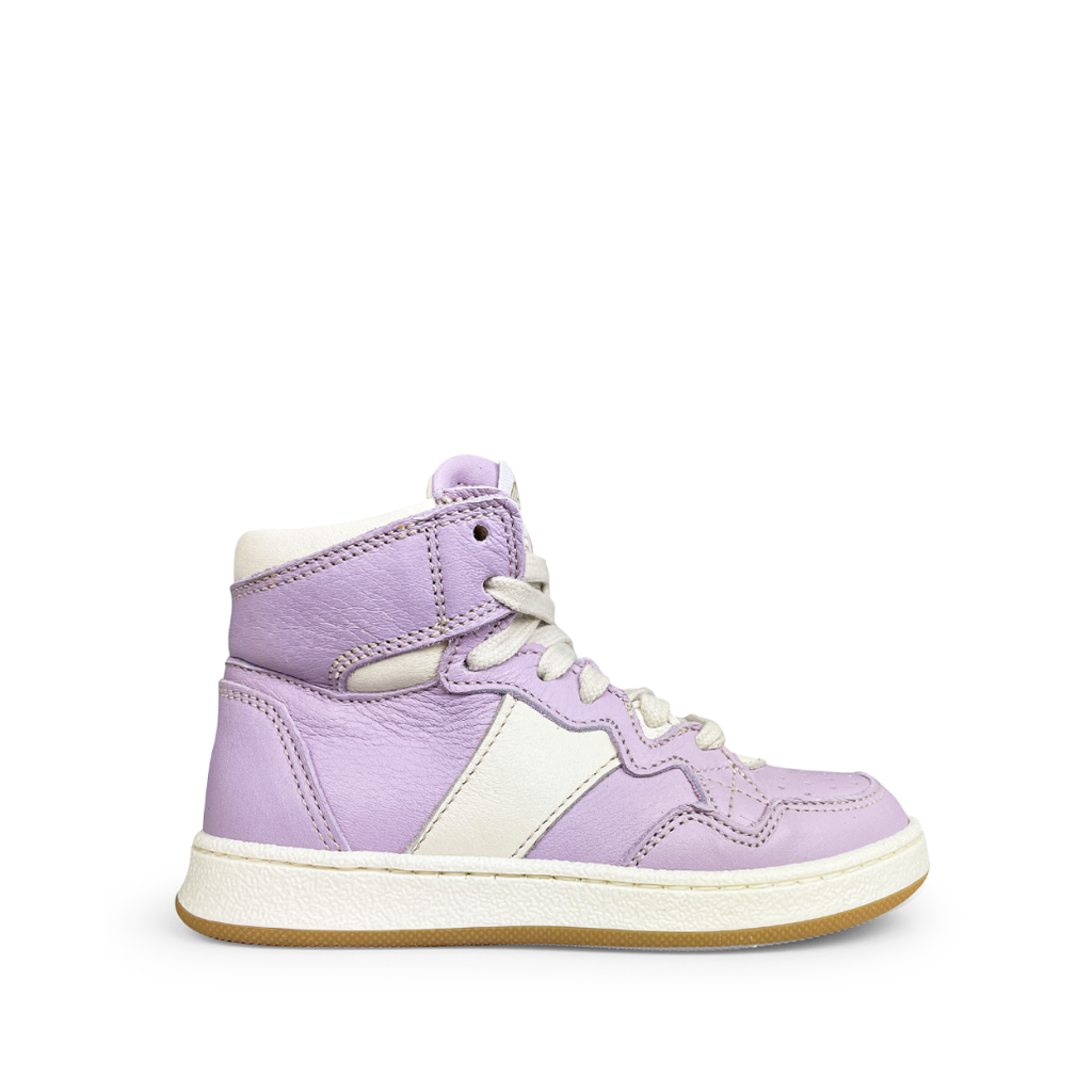 Ocra - Halfhoge wit lila sneaker